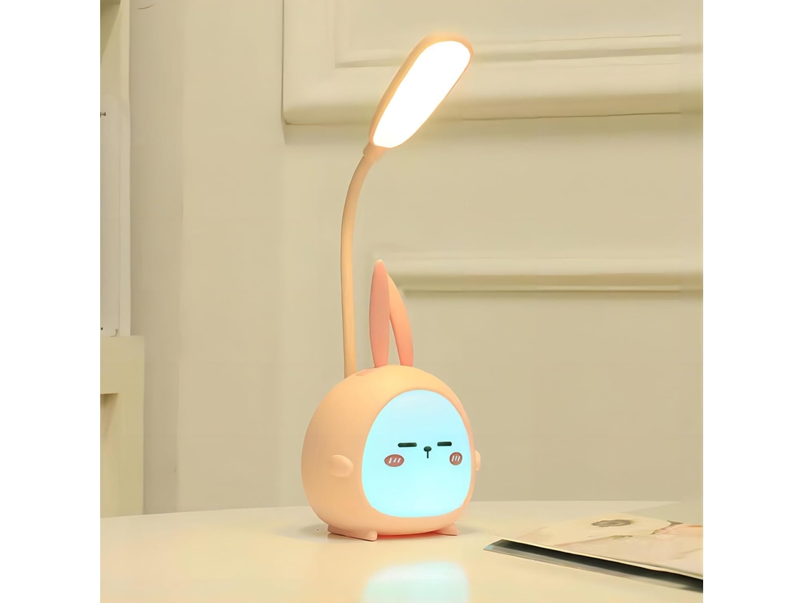 Luminária Noturna Led Portátil E Fofa, Mini Coelho Adorável, Dobrável, Recarregável Via Usb, Ideal Para Leitura No