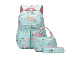 Conjunto De 3 Peças Mochila, Lancheira E Estojo Com Estampa Desenho Animado Fofo, Ideal Para Estudantes Do Ensino Fundamental. Co Aquaforge