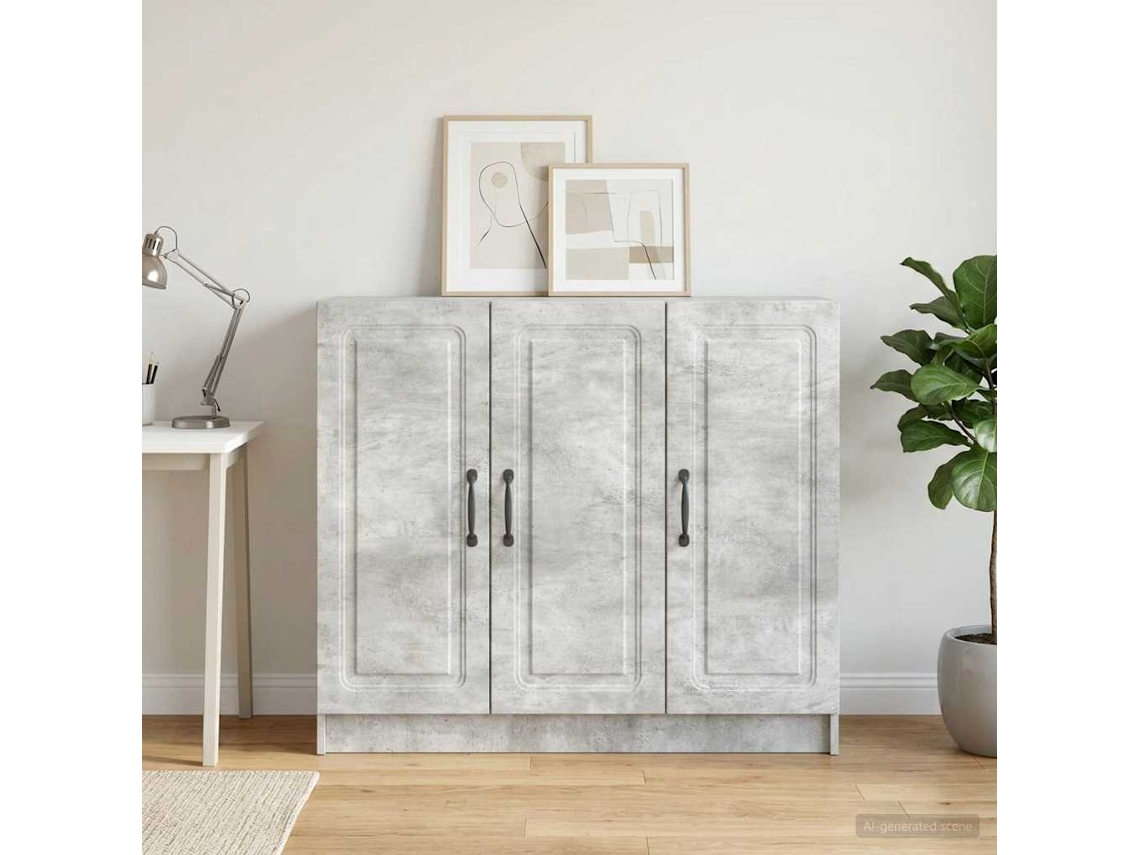 Vidaxl Buffet Cinzento Cimento 89 X 34,5 X 77 Cm Derivados De Madeira