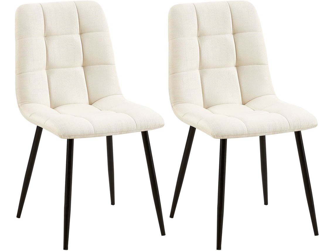 Conjunto de 2 Cadeiras de Jantar Tilde Creme/Tecido CLP