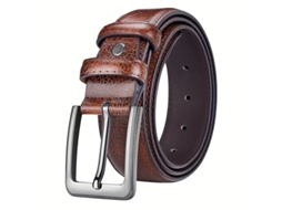 Cinto De Pele Masculino Versátil Yuysan, Largura 3,5 Cm, Comprimento 130 Cm, Cor Marrom