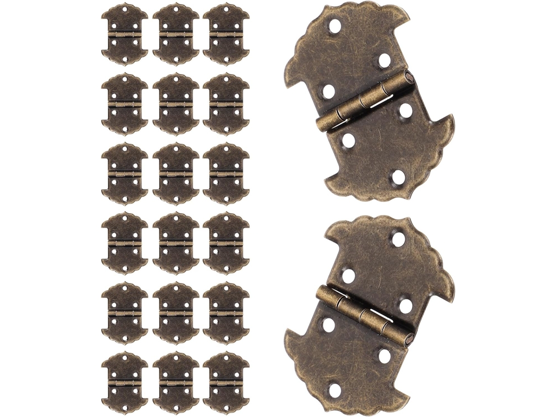 Magiclulu 20 Peças Dobradiças De Metal Estilo Retrô Antigo Para Substituição Em Portas Armários, Baús, Adegas E Caixas