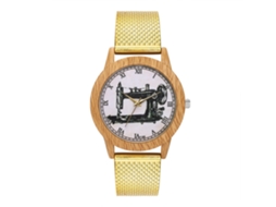 Relógio de pulso Zhoulianfa unissex com mecanismo de quartzo e pulseira de silicone simples e elegante (dourado)