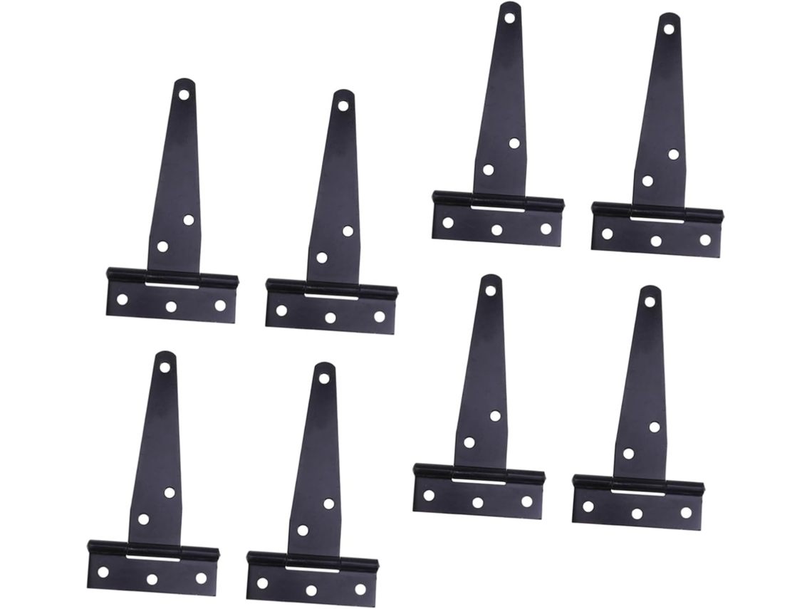 Conjunto De 8 Dobradiças Reforçadas Em T Para Portões, Portas E