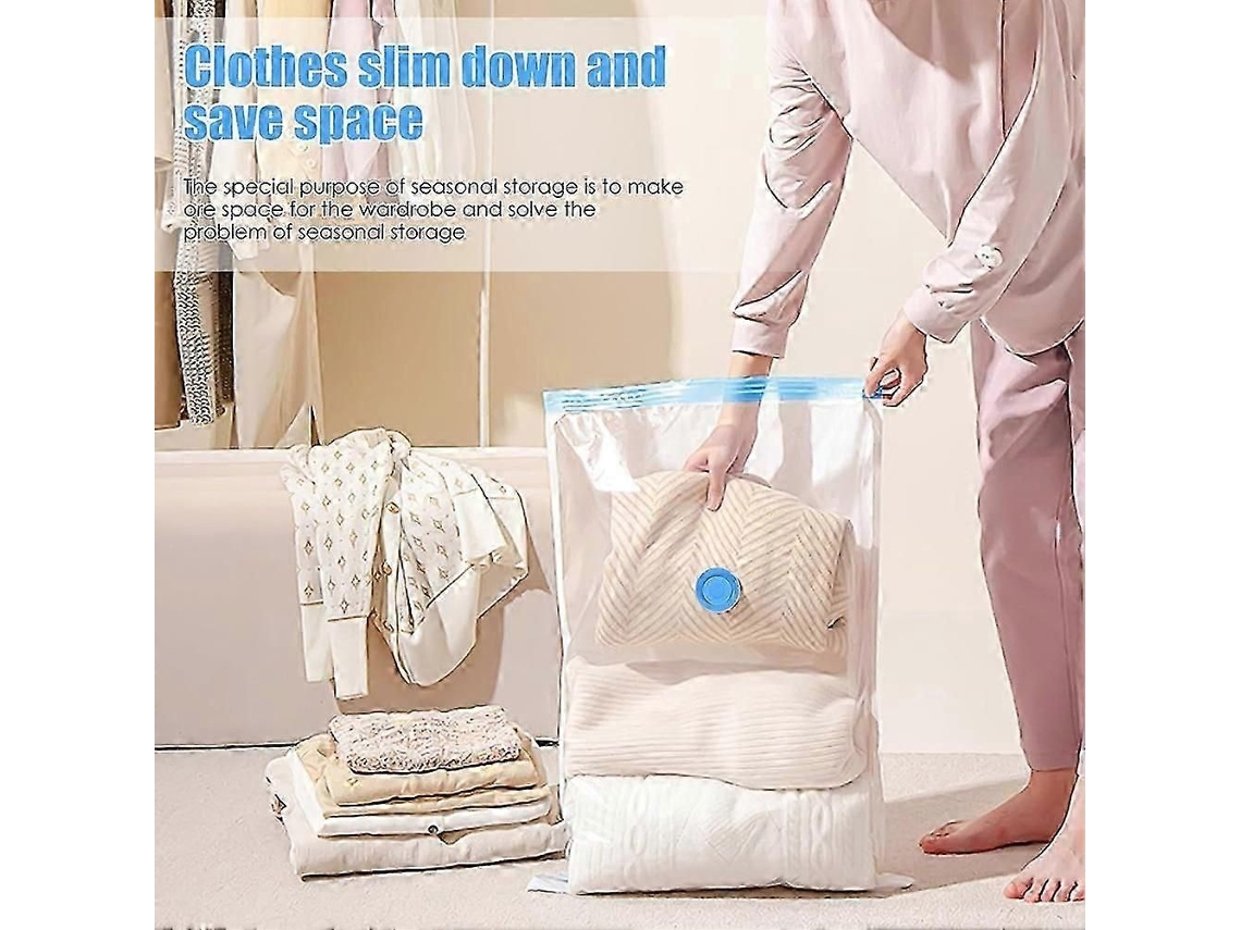 Sacos A Vácuo Para Roupas, Pacote Com 12 Unidades, Viagem 30x40 Cm, D E Armazenamento Reutilizáveis ​​com Bomba.
