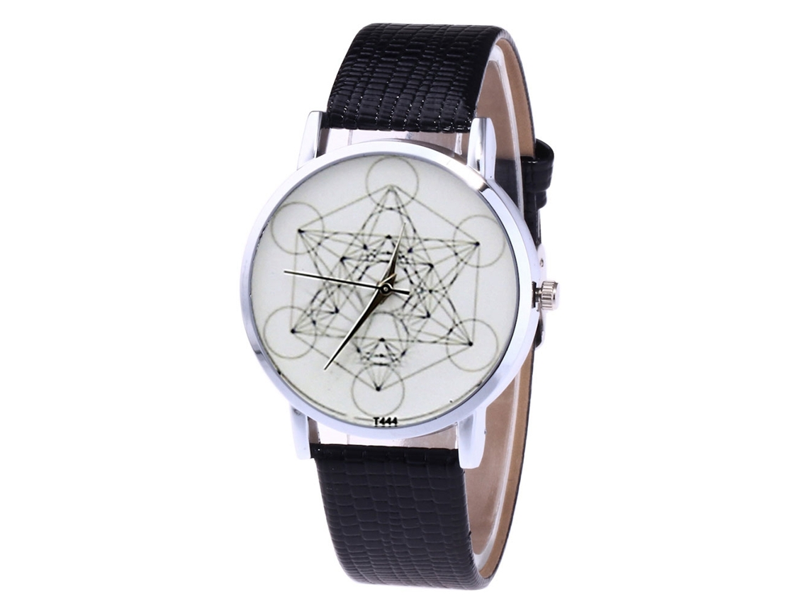 Relógio de quartzo unissex Zhoulianfa T444-yx com pulseira de couro PU (preto)
