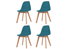 Vidaxl Cadeiras De Jantar 4 Pcs Plástico Turquesa