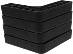 Conjunto De 4 Pés Plástico Preto Em Formato L Para Móveis, Leves E Confortáveis, Ideais Para Guardar Embaixo Da Cama