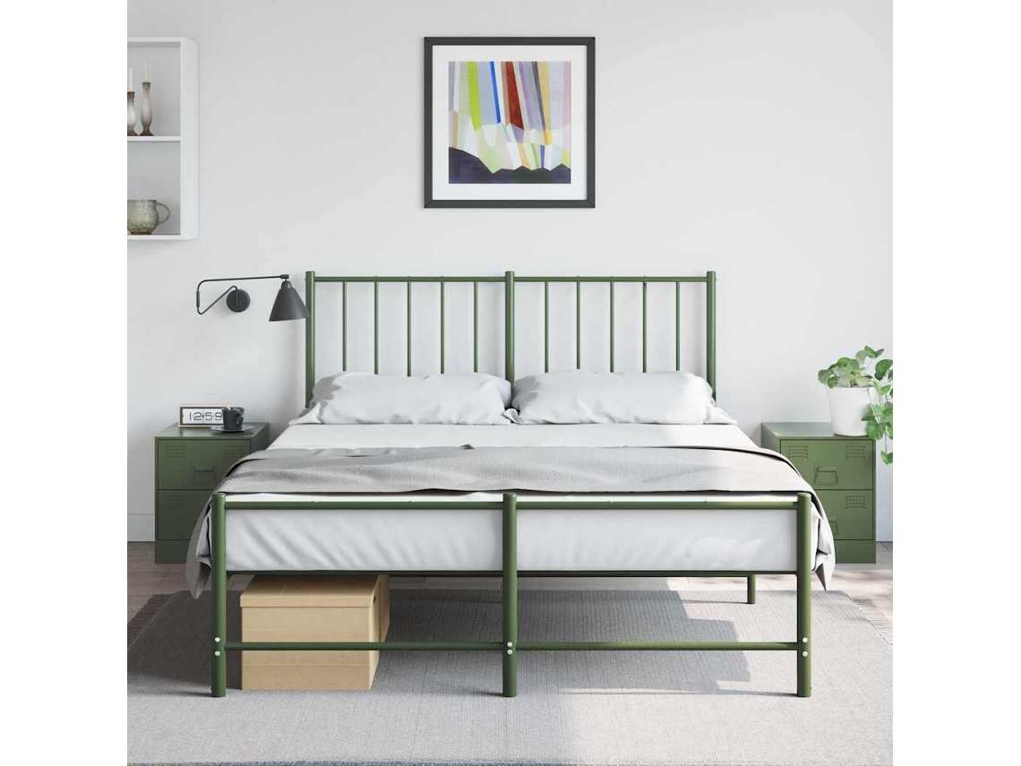 Vidaxl Mesas De Cabeceira 2 Pcs 34,5x39x44 Cm Aço Verde