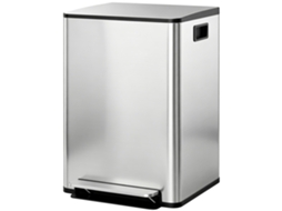 Balde De Lixo De Cozinha Com 2 Compartimentos 2x30l Pedal Fechamento Suave E Cubo Amovível Prata