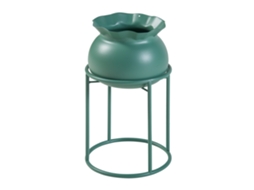 Suporte para Plantas Assen com Vaso Metálico 32Xø20Cm Verde [EN.CASA].