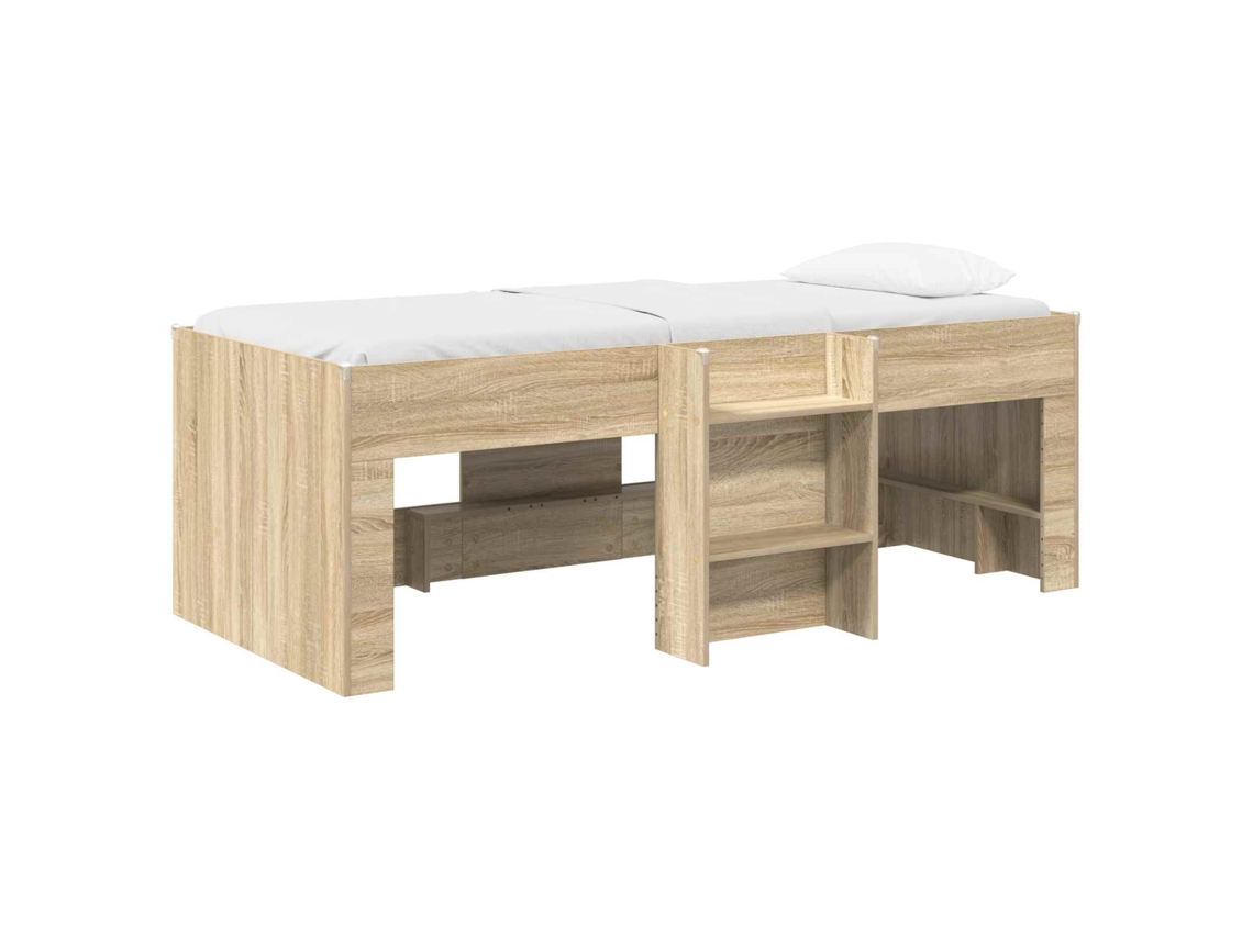 Cama Alta para Crianças 2 Pcs Carvalho Sonoma 98.5 X 200 Cm VIDAXL