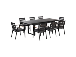 Conjunto De Refeição De Jardim Para 8 Pessoas Beliani Valcanetto/taviano De Alumínio Preto 240x90x78