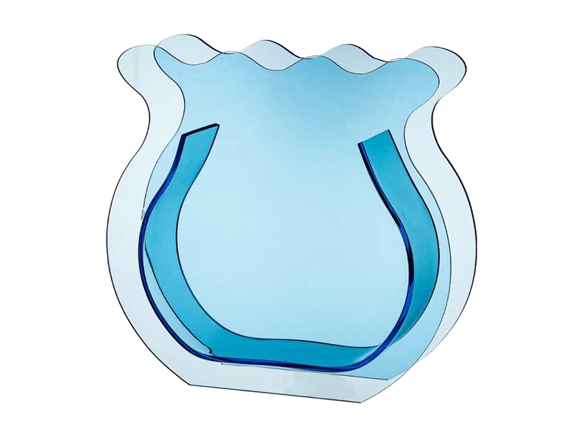 Vaso Aquário Laxiscreed Azul Transparente Para Decoração Moderna