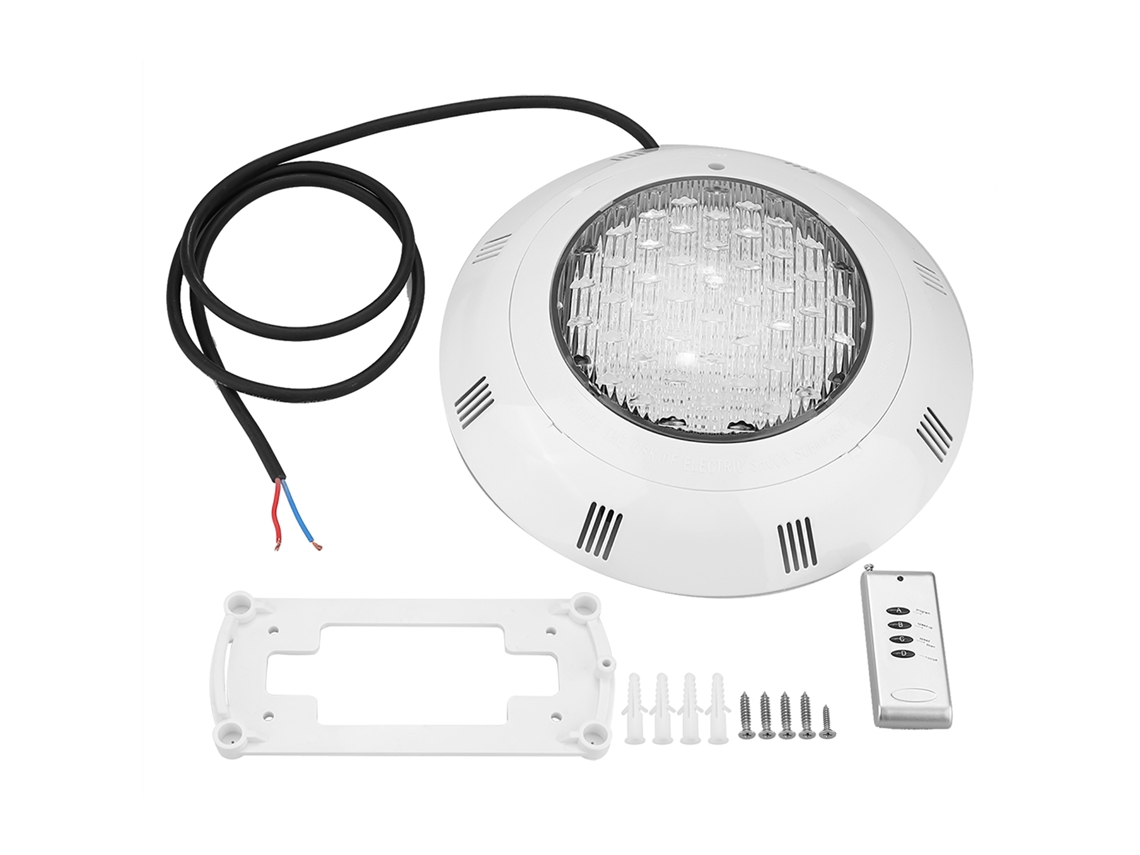 Lâmpada LED RGB subaquática para piscina 24W 12V com controle remoto IP68