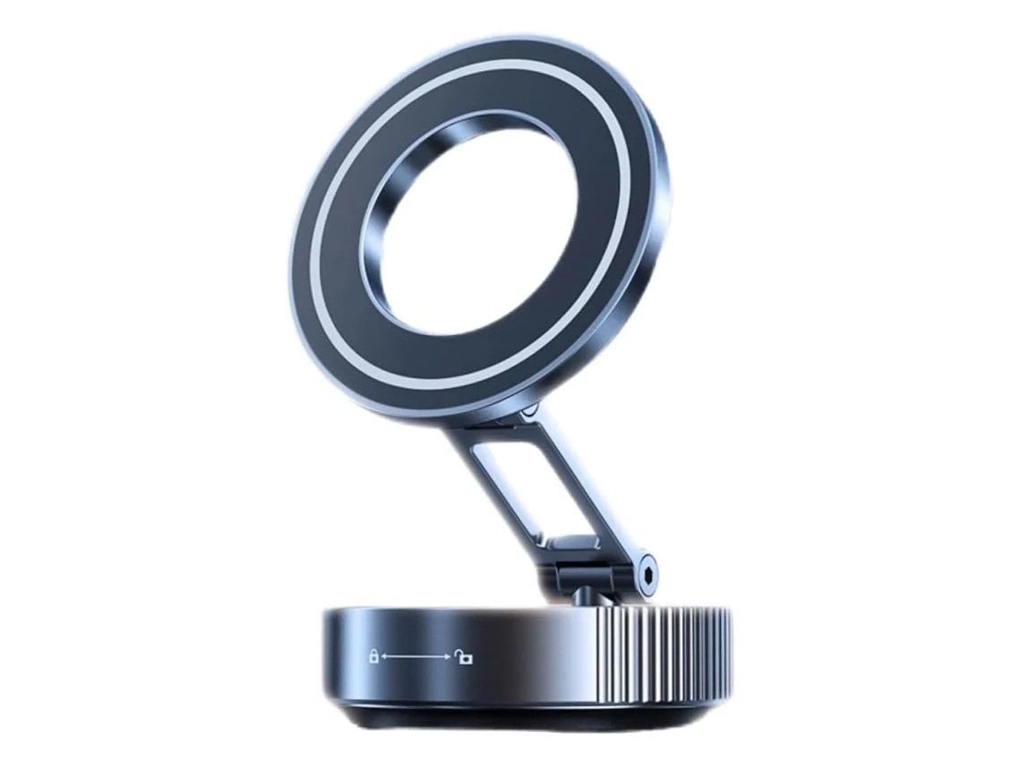 Suporte Magnético Para Telefone Com Sucção A Vácuo, Giratório E Dobrável, Com Sucção Super Forte (preto)