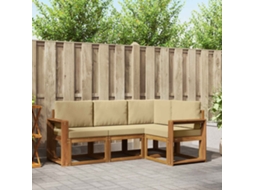 Vidaxl Conjunto De Sofás Para Exterior 4 Unid. Natural E Bege