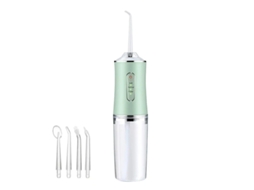 Irrigador Oral Flosser Elétrico Portátil De 3 Velocidades Com Capacidade De 220 Ml E Kit De Limpeza Com Desligamento Inteligente Verde Claro Yizhood