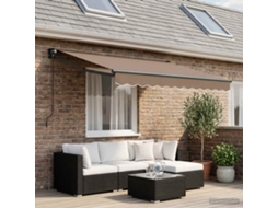Vidaxl Toldo Retrátil Cinzento-acastanhado 3 X 2,5 M