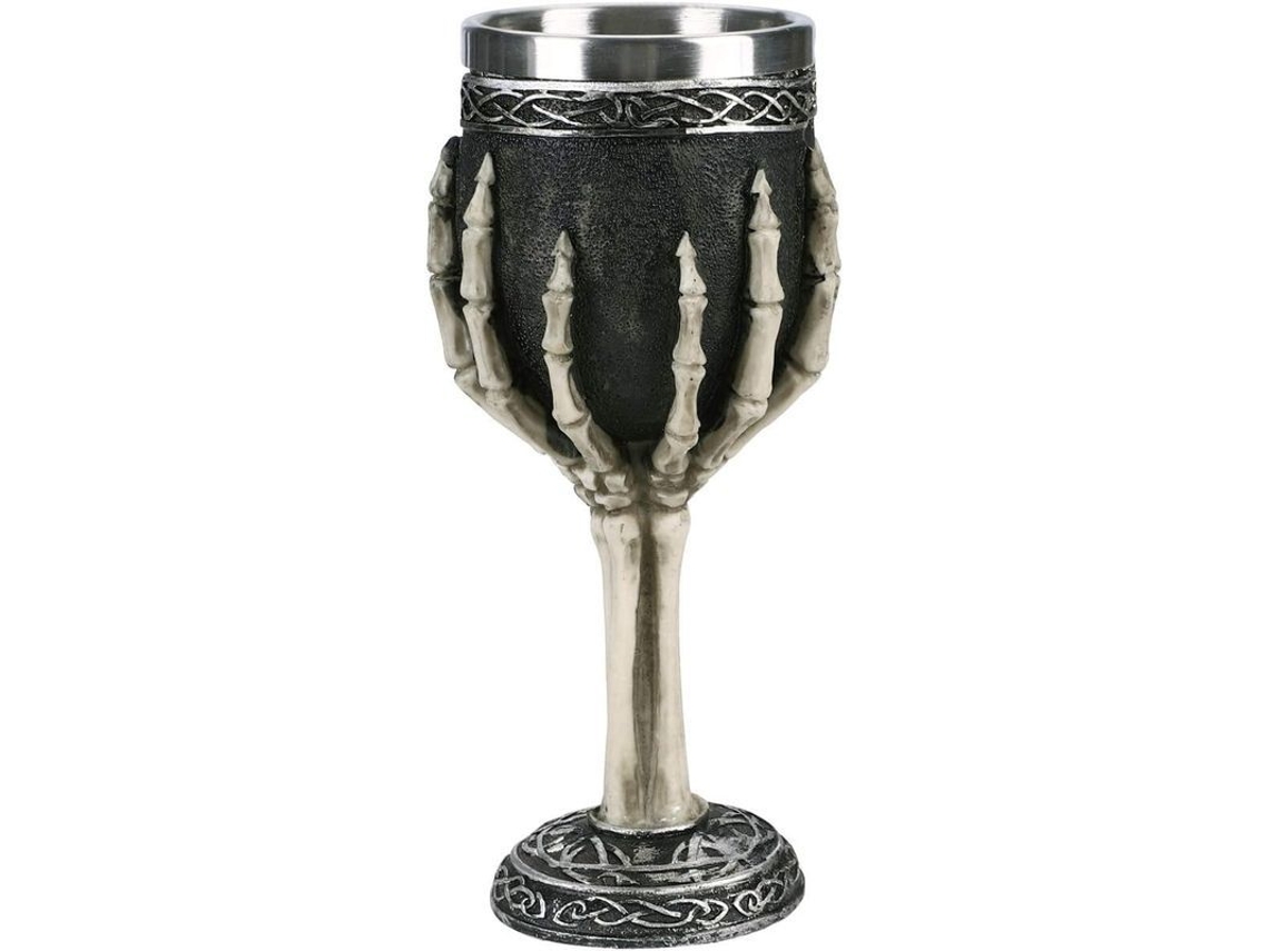 Copa De Cráneo Com Mão De Esqueleto De Resina E Aço Inoxidável Para Vinho Cerveja Bebidas 200ml