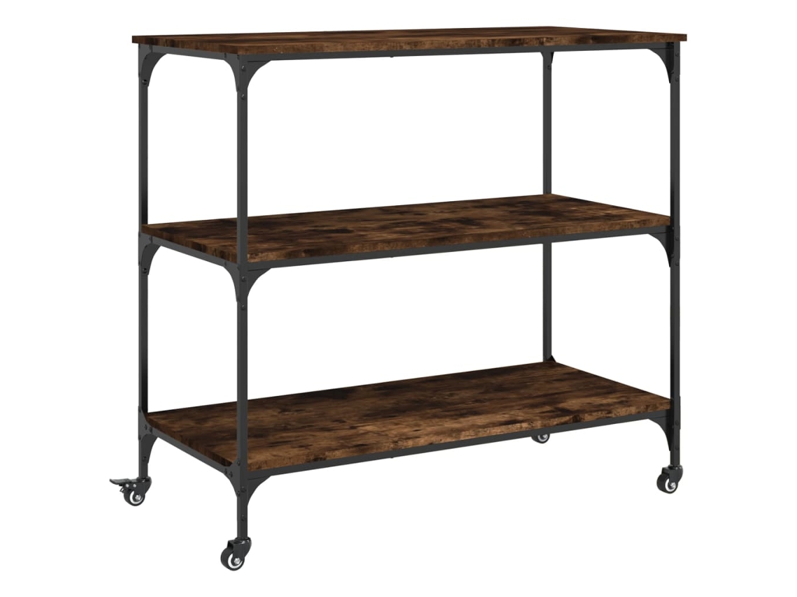 Kitchen Trolley, Kitchen Trolleys Vidaxl Marrom Madeira Processada (n/a)