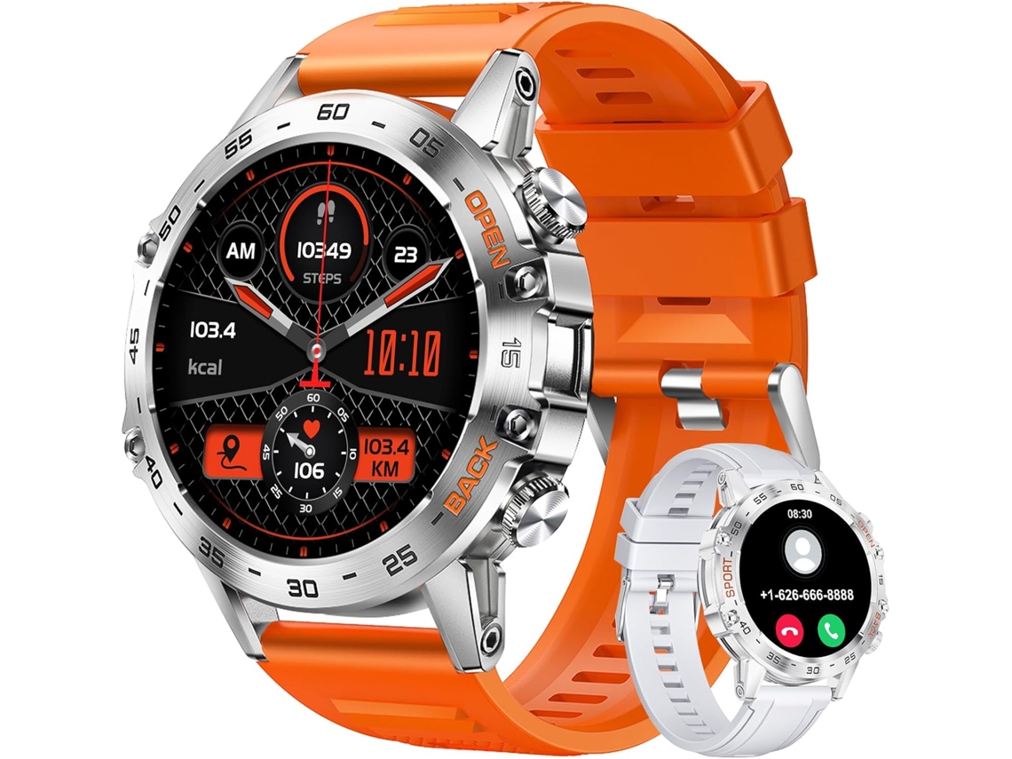 Smartwatch masculino com Bluetooth e tela sensível ao toque HD de 1,39 polegadas, relógio fitness e monitor de pressão arterial, CHRONUS.