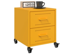Vidaxl Mesas De Cabeceira 2 Pcs 36x39x43,5 Cm Aço Amarelo Mostarda