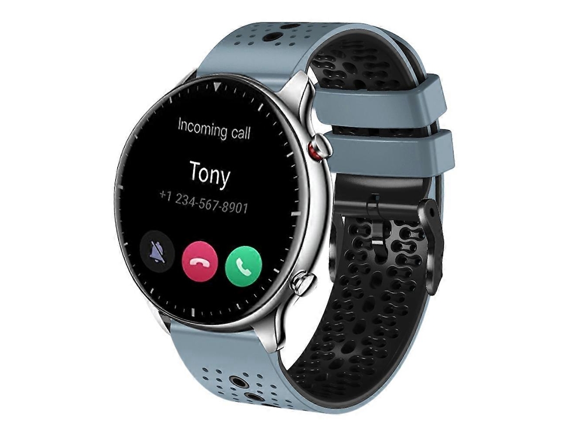 Pulseira De Silicone Perfurada Bicolor De 22 Mm Para Amazfit Gtr 2