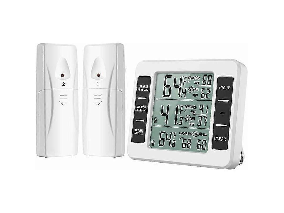 Termômetro Nova Versão para Geladeira, Freezer, Termôme Tro Interno e Externo com 2 Sensor GOKOCO