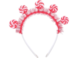 Tiara de pirulito vermelho, acessório de cabelo para festa de aniversário infantil.