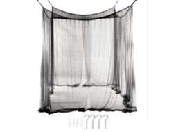 Manta Mosquito Preta Leve Canopy 4 Cantos Interior Exterior