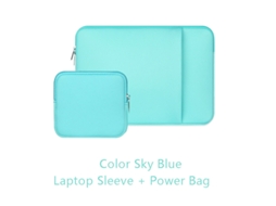 Capa Para Laptop De 14 Polegadas, Acolchoada E Macia, Com Zíper, Bolso Frontal E Bolsa Para Acessórios, Azul Celeste Slowmoose