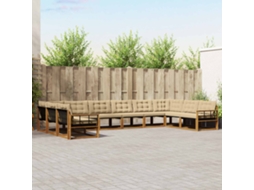 Vidaxl Conjunto De Sofás Para Exterior 10 Pcs Natural E Bege