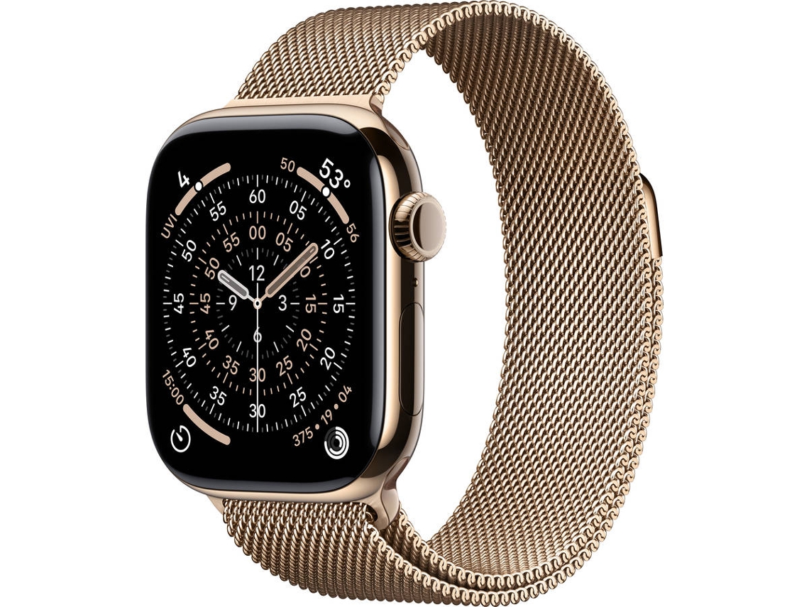 APPLE Watch Series 11 GPS + Cellular 42 mm Titânio Dourado com Loop Milanesa Dourada