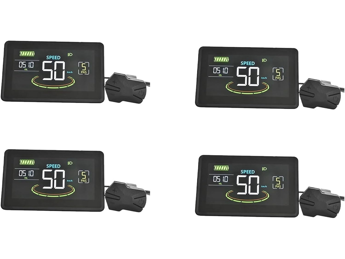 4x Compteur LCD SFUSHOS para Vélo Elétrico 24v 60v e scooter com USB