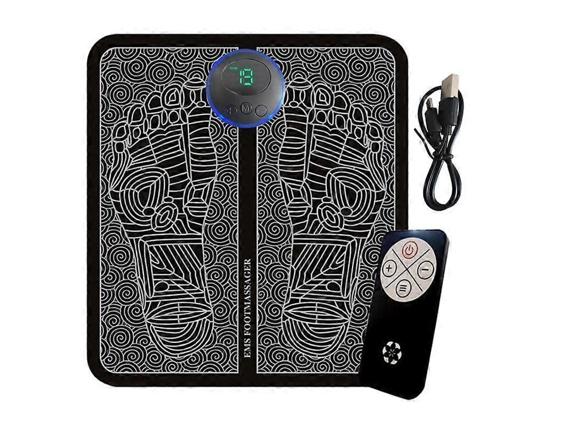 Tapete Massageador Elétrico Remoto Para Os Pés Com Ems, Estimulador Muscular, Almofada Dobrável Pés, 8 Modos E 19 Níveis De Intensidade P