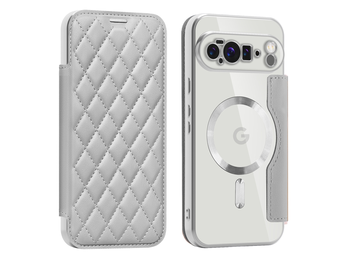 Capa Carteira Rfid Para Google Pixel 10 Pro Xl Cinzento Czhhmart
