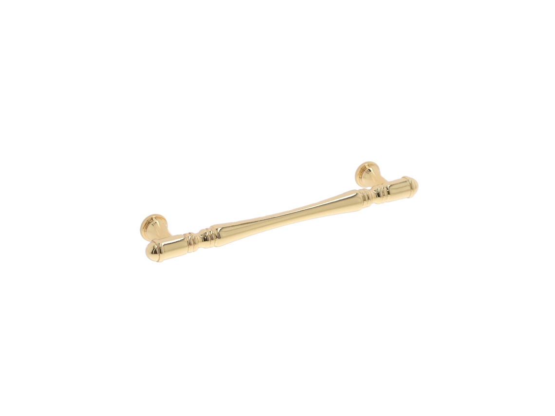 Puxador para Mobiliário em Zamac Distância Entre Eixos de 128 Mm Banhado a Ouro Conjunto de 6mm HARDWAREXCHANGE