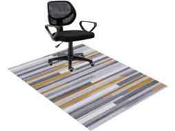Tapete Escritório Cadeira Protetor Piso Antiderrapante 90 X 120 Cm Madeira Parquet Laminado Azulejo Az...
