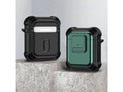 Camada protetora para fones de ouvido AirPods de 1/2 polegada em TPU + PC - à prova de choque com interruptor. GIECY