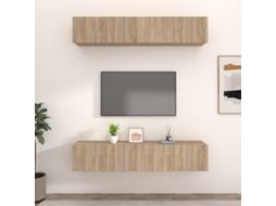 Vidaxl Móveis Tv 4 Pcs 80x30x30cm Derivados De Madeira Carvalho Sonoma