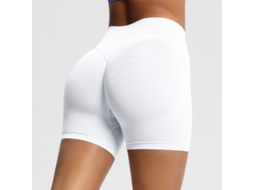 Shorts De Yoga Feminino, Secagem Rápida Cintura Alta, Para Yoga E Exercícios Físicos (branco), Tamanho S Czhhmart