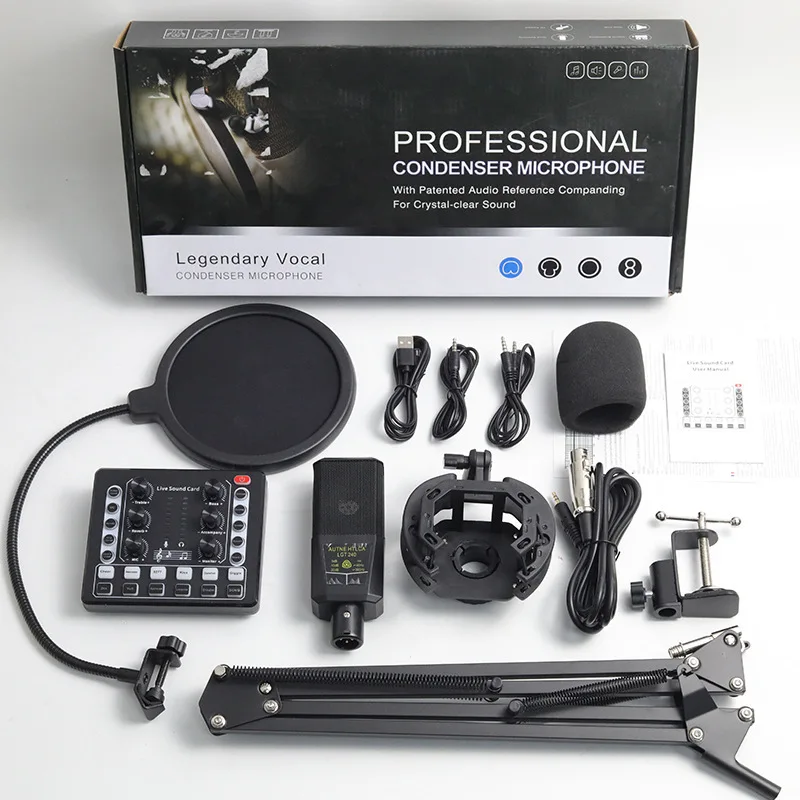 Microfone Condensador Quadrado de Grande Diafragma MDUG para Karaokê