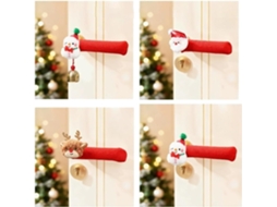 Capa Para Maçaneta De Porta, 4 Peças, Decoração Natalina Para Maçanetas, Luvas De Papai Noel, Enfeites Para Árvore