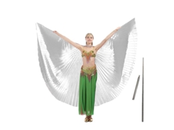Aletas De Danza Del Vientre Blanca 2025 Com Palo Telescópico Portátil Para Adultos 360 Graus