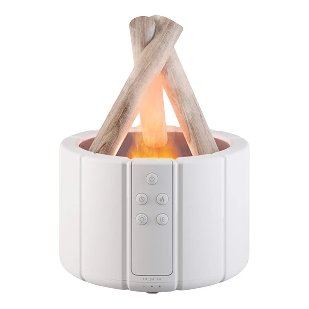 (branco) Difusor De Aromas Com Chama De Sete Cores, Umidificador De Névoa Fria