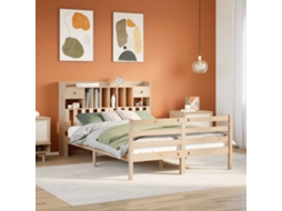 Cama Com Estante Sem Colchão 140x200 Cm Pinho Maciço