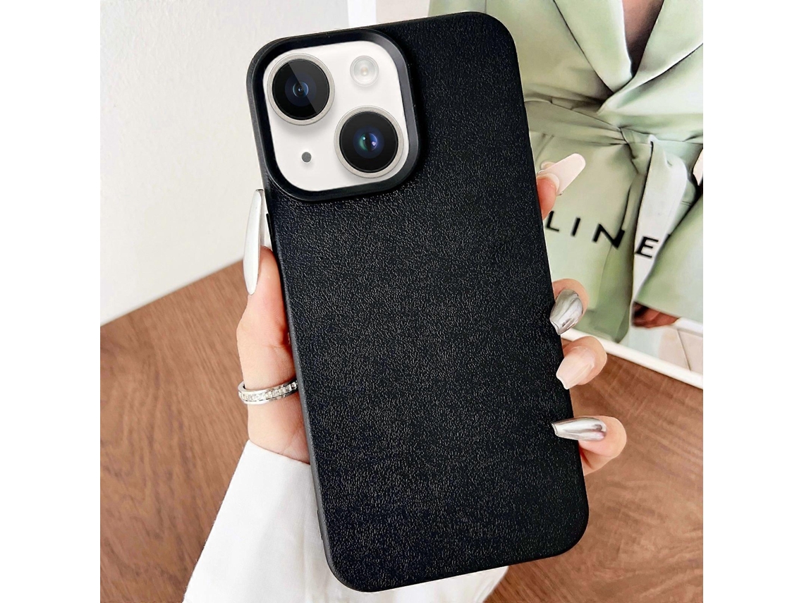 Capa De Celular Tpu Com Textura De Couro E Cobertura Total