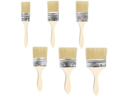 Pincéis De Pintura 6 Peças Com Cabo De Madeira Pincéis Planos Para Pintura Vernizes Colas Tamanhos 1'' 1.5'' 2'' 2.5'' 3'' 4''