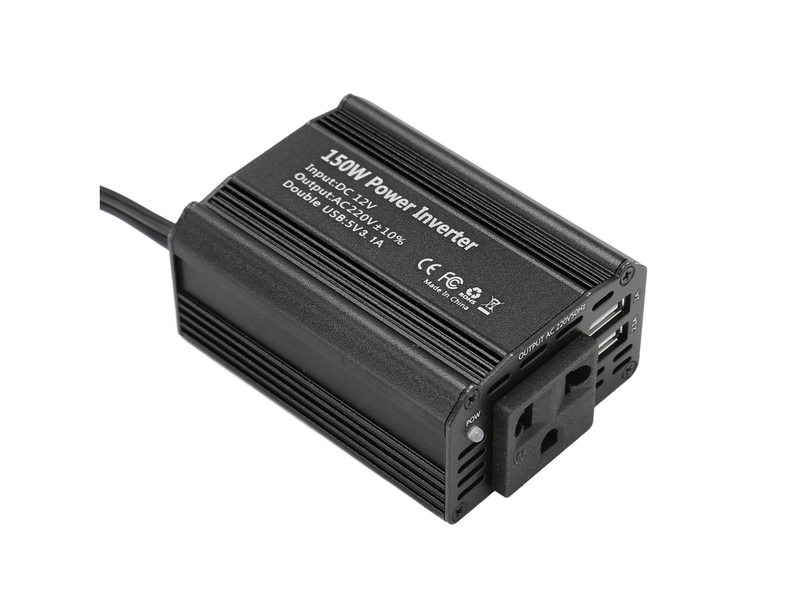 Inversor de energia para carro 150w 12v cc para 220v ca com dual usb 2.1a